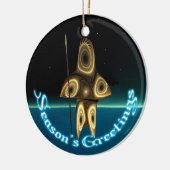 Ornement En Céramique Bonnes Fêtes - Chasseur inuit fragile (Gauche)