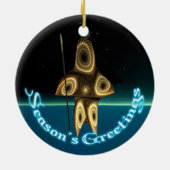Ornement En Céramique Bonnes Fêtes - Chasseur inuit fragile (Dos)
