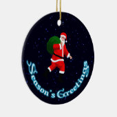 Ornement En Céramique Bonnes Fêtes - Père Noël (Droite)