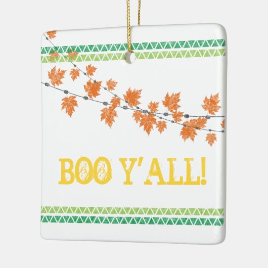 Ornement En Céramique BOO Y'ALL ! Famille automne Fête Sud Halloween Fun (Gauche)