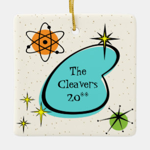 Ornement En Céramique Boomerang atomique rétro et ornement céramique