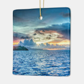 Ornement En Céramique Bora Bora beau coucher de soleil (Gauche)