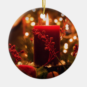 Ornement En Céramique Bougie de Noël