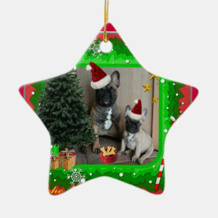 Ornement En Céramique Bouledogue français Noël French Bulldog