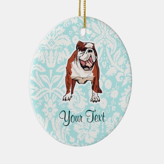 Ornement En Céramique Bouledogue ; Mignon (Droite)