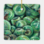 Ornement En Céramique Boules de Noël rouges (Dos)