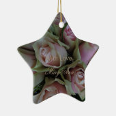 Ornement En Céramique Bouquet de fleurs de Roses verts roses (Droite)