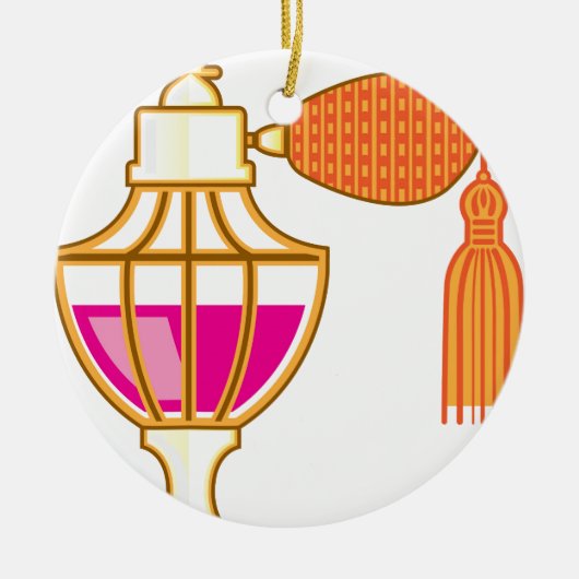 Ornement En Céramique Bouteille vintage de parfum (Devant)