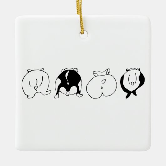 Ornement En Céramique Boutons Hamster (Devant)