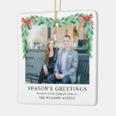 Ornement En Céramique Bow Entreprise Photo Noël (Gauche)