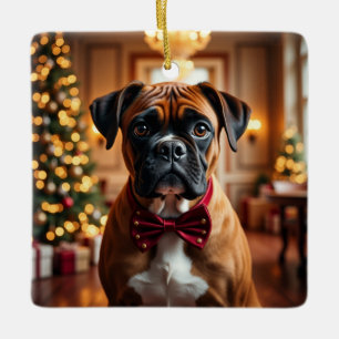 Ornement En Céramique Boxer Art de Noël