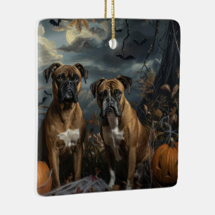 Ornement En Céramique Boxer Halloween Night Doggy Délice