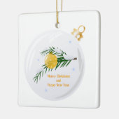 Ornement En Céramique Branche de Noël décorée en bauble (Gauche)