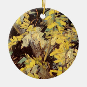 Ornement En Céramique Branches d'acacia en fleurs par Vincent van Gogh
