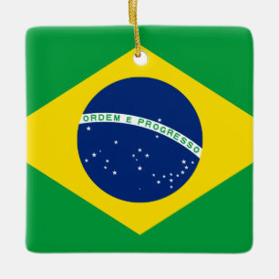 Ornement En Céramique Brazil (Brazilian) Flag