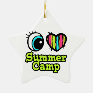Ornement En Céramique Bright Eye Heart I Love Summer Camp