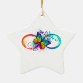 Ornement En Céramique Bright infinity with rainbow butterfly (Dos)