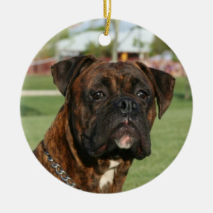 Ornement En Céramique Brindle boxer ornament