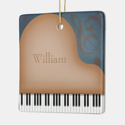 Ornement En Céramique Brown Grand Piano Charmante Garde Musicale (Gauche)
