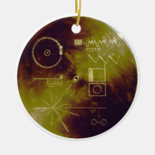Ornement En Céramique Bruits de disque d'or de Voyager 1 et 2 de la