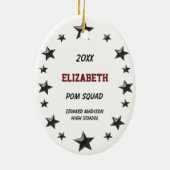 Ornement En Céramique Brunette Pom Squad en noir et marron (Dos)