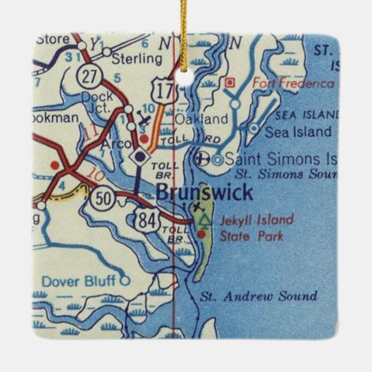 Ornement En Céramique Brunswick GA Jekyll Island (Dos)