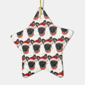 Ornement En Céramique Bruxelles Griffon Chien race Noël (Gauche)