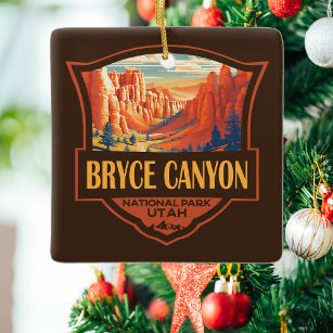 Ornement En Céramique Bryce Canyon National Park Travel Art Vintage