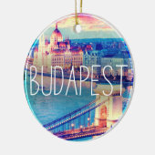 Ornement En Céramique Budapest vintage, cercle (Gauche)