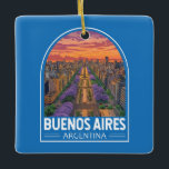 Ornement En Céramique Buenos Aires Argentine Travel Art Vintage<br><div class="desc">Modèle de voyage rétro de Buenos Aires. Buenos Aires,  la capitale vibrante de l'Argentine,  est connue pour son architecture d'inspiration européenne,  sa riche culture du tango et sa cuisine de classe mondiale.</div>