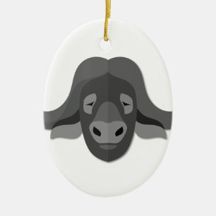 Ornement En Céramique Buffalo d'eau de bande dessinée