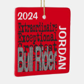 Ornement En Céramique Bull Rider Extraordinaire CUSTOM (Droite)