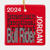 Ornement En Céramique Bull Rider Extraordinaire CUSTOM (Devant)