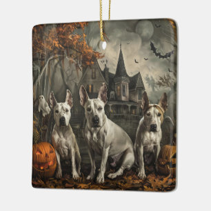 Ornement En Céramique Bull Terrier Halloween Night Doggy Délice