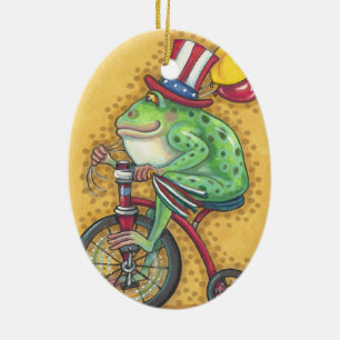 Ornement En Céramique BULLFROG 4 JUILLET ORNAMENT Oval
