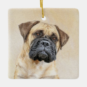 Ornement En Céramique Bullmastiff Peinture - Joli chien d'origine art
