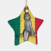 Ornement En Céramique Bunny à Rasta Couleurs : Une touche d'art Super (Droite)