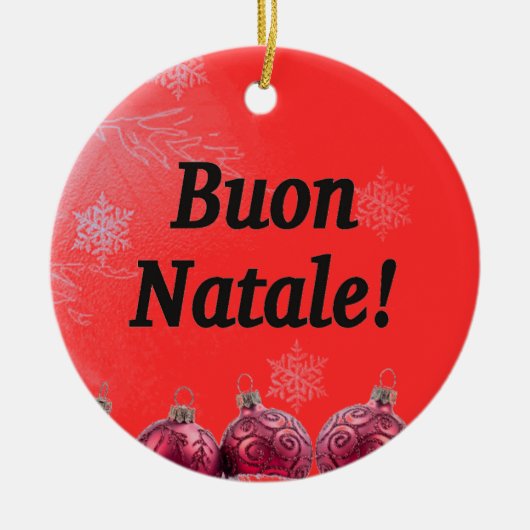 Ornement En Céramique Buon Natale ! Joyeux Noël en italien bf (Devant)