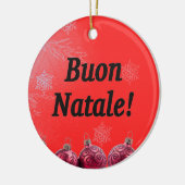 Ornement En Céramique Buon Natale ! Joyeux Noël en italien bf (Gauche)