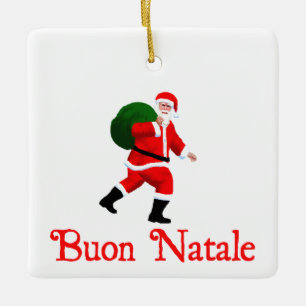 Ornement En Céramique Buon Natale - Père Noël