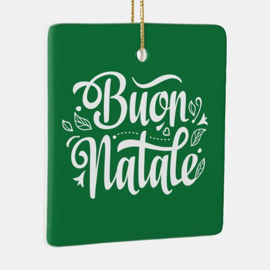 Ornement En Céramique Buon Natale Simple Vert (Droite)