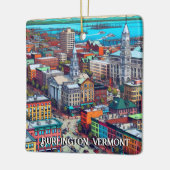 Ornement En Céramique Burlington, Vermont Comic Style Art (Gauche)