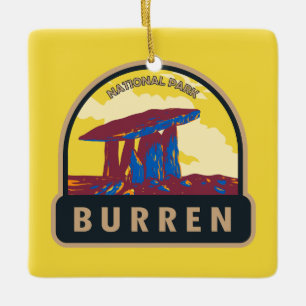 Ornement En Céramique Burren National Park Irlande Travel Art Vintage