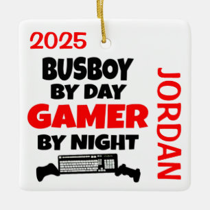 Ornement En Céramique Busboy aime jouer aux jeux vidéo