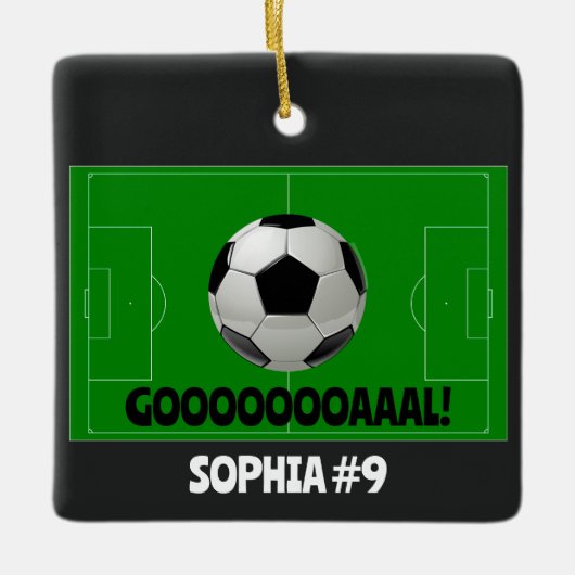 Ornement En Céramique BUT de soccer/Football personnalisé ! Nom Numéro d (Devant)