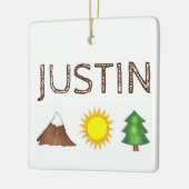 Ornement En Céramique Cabine Camping Sunshine Mountain Tree (Gauche)