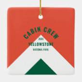Ornement En Céramique Cabine Crew Peronalized Destination Retro Rouge Ve (Dos)