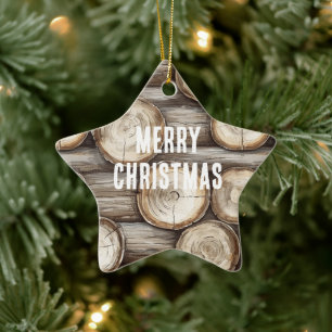 Ornement En Céramique Cabine de bois Noël