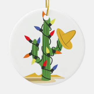 Ornement En Céramique Cactus de Noël