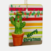 Ornement En Céramique Cactus de Noël Joyeux (Droite)